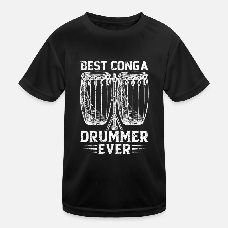 Conga Drummer Conga Musician Conga Best Conga Drum - Kinder Funktions-T-Shirt - Schwarz