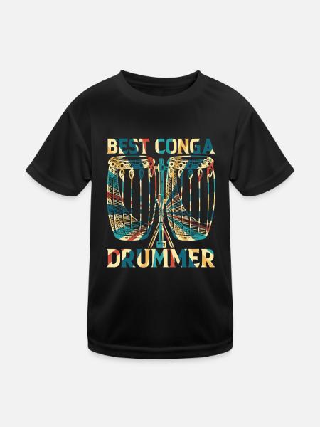Best Conga Drummer - Conga Drums Conga Player - Kinder Funktions-T-Shirt - Schwarz - Vorne