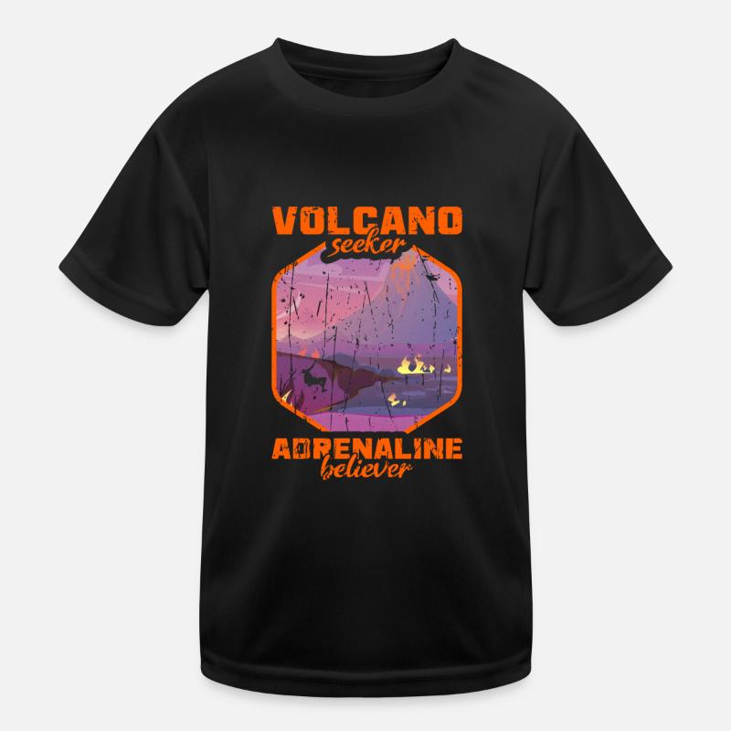 Vulkansucher, Adrenalin-Gläubiger - Volcano Kinder Funktions-T-Shirt