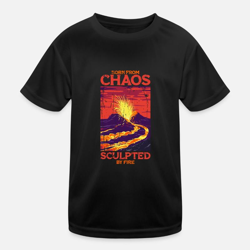 Né du chaos, sculpté par le feu - Volcan T-shirt sport Enfant