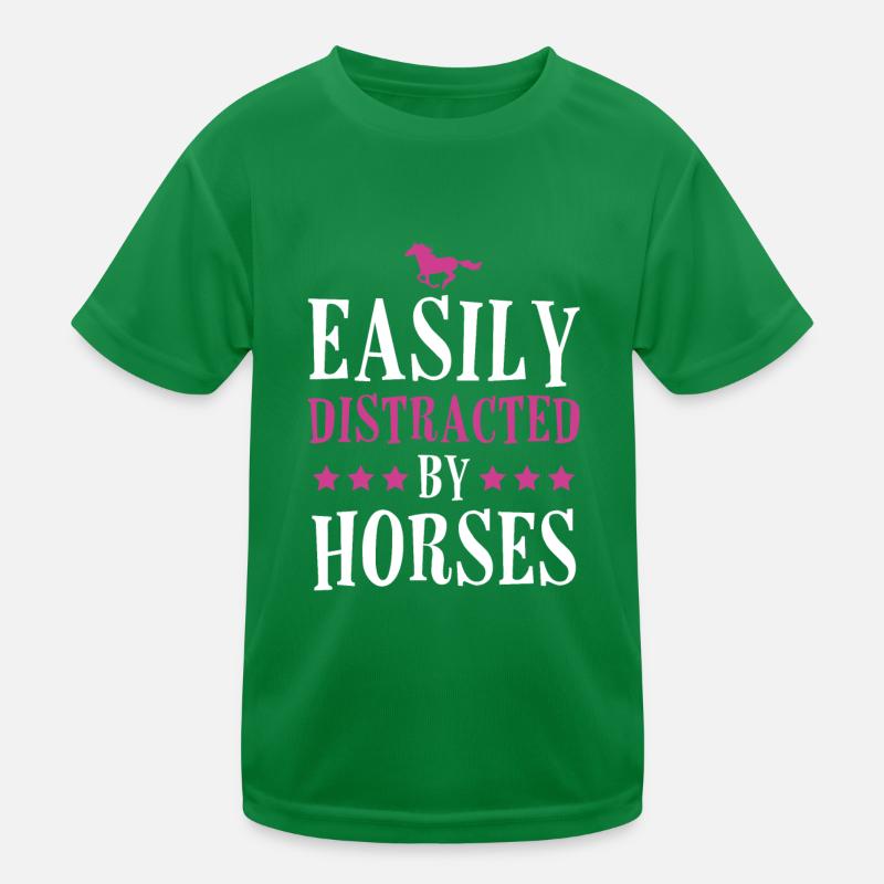 Easily Distracted by Horses Kinder Funktions-T-Shirt