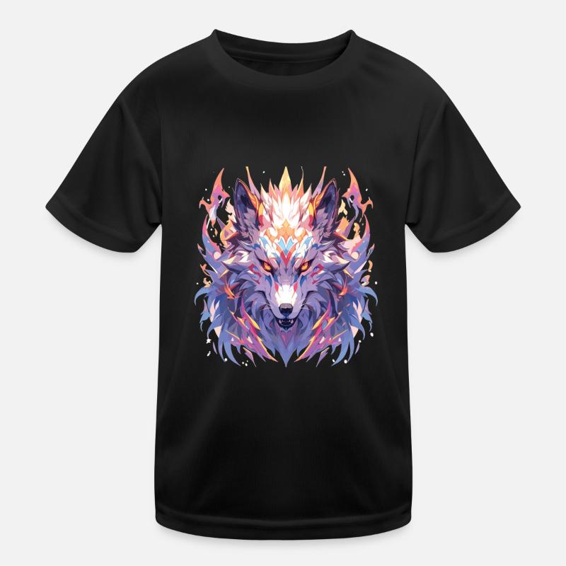 Wolf Wölfe Tier Wildtiere Wolfkopf Kinder Funktions-T-Shirt