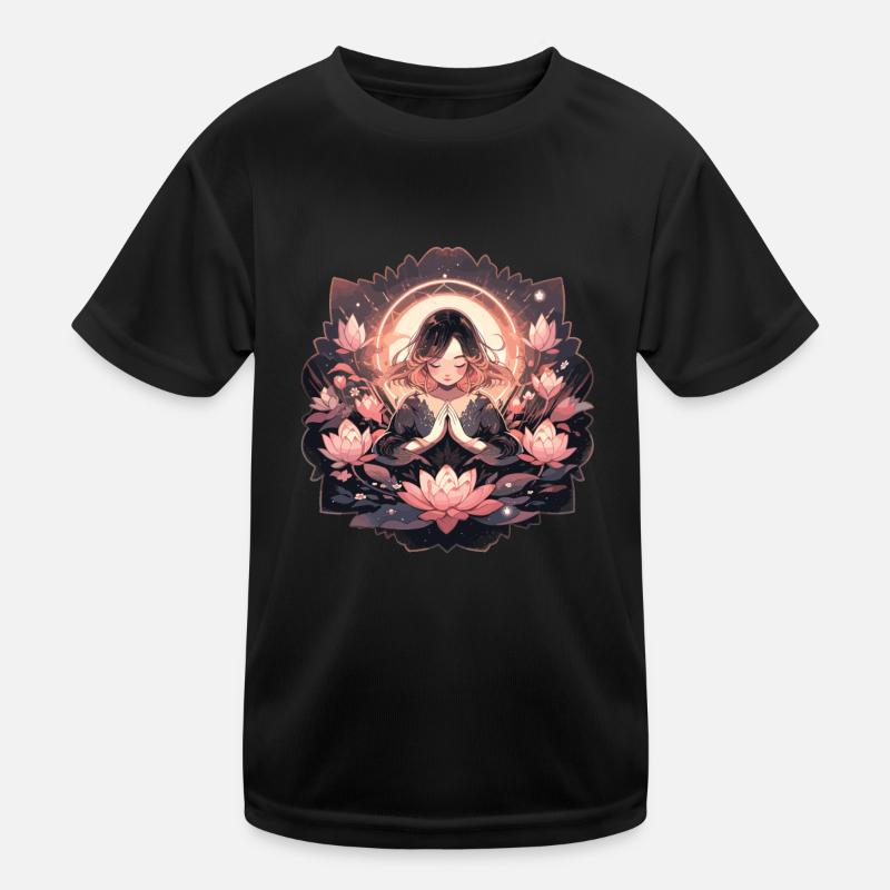 Meditation Lotusblüte Achtsamkeit Entspannung Kinder Funktions-T-Shirt
