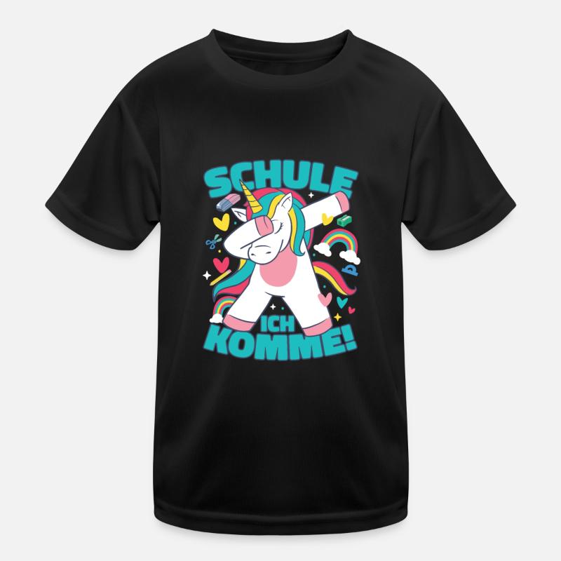 Schule Ich Komme Grundschule Einhorn Kinder Funktions-T-Shirt