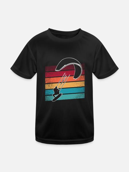 Kitesurfer Kiteboard Kitesurfing Kitesurf - T-shirt sport Enfant - noir - Devant