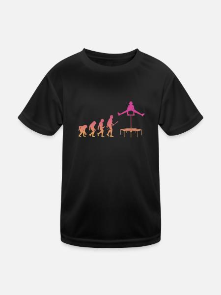 Evolution Trampoline Trampoline - Kinder Funktions-T-Shirt - Schwarz - Vorne
