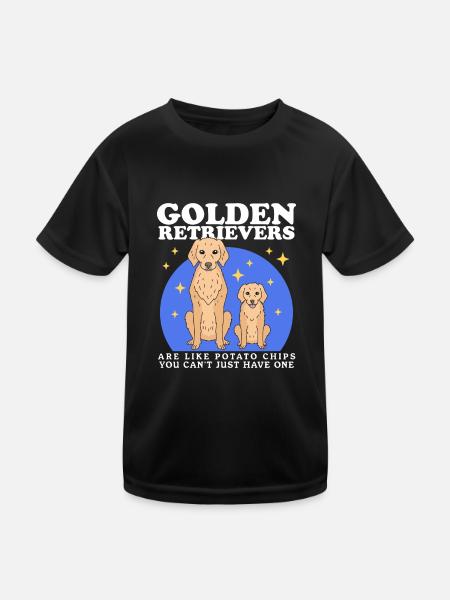 Golden Retriever Dog Dog Owner Gift - Kids Functional T-Shirt - black - Front
