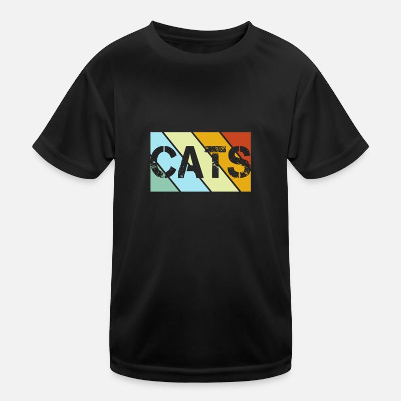 Katzen Retro Kinder Funktions-T-Shirt