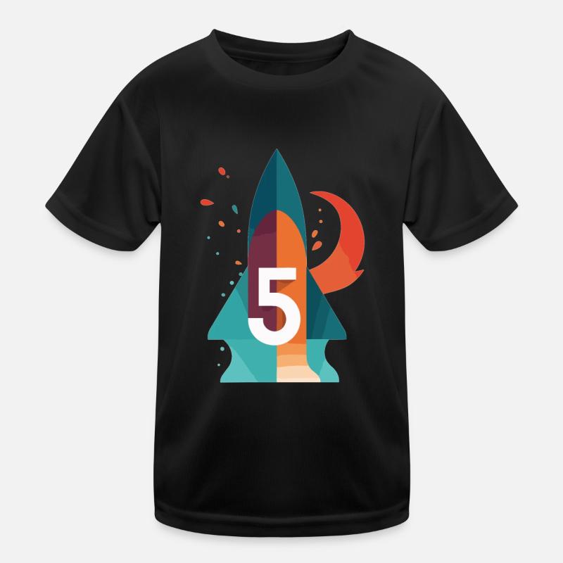 5th Birthday Rocket Kids Functional T-Shirt