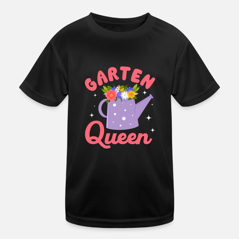 Garten Queen - Gartenliebhaberinnen Kinder Funktions-T-Shirt