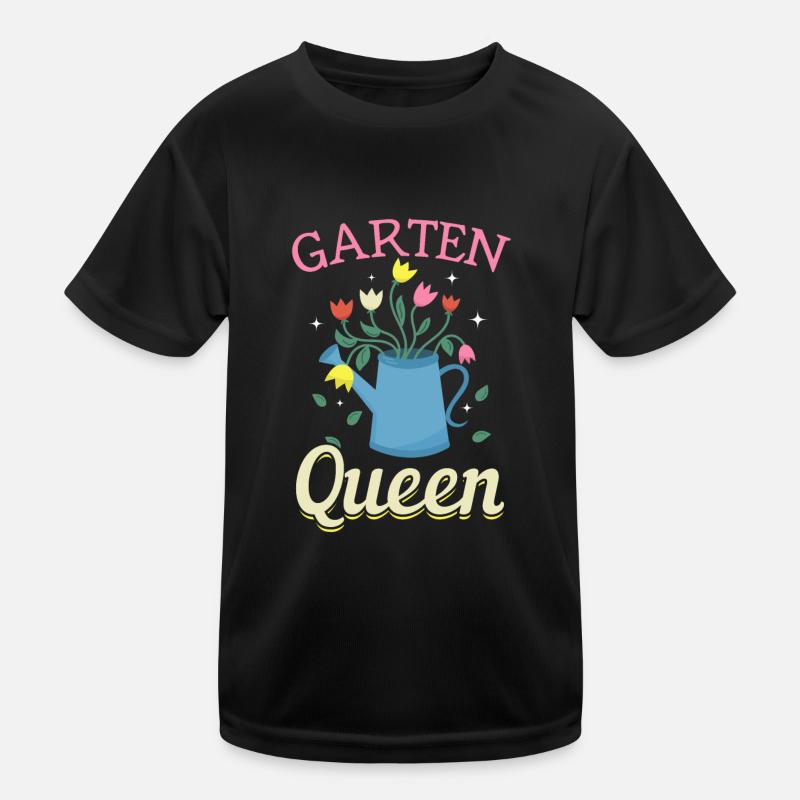 Garten Queen - Gartenliebhaberinnen Kinder Funktions-T-Shirt
