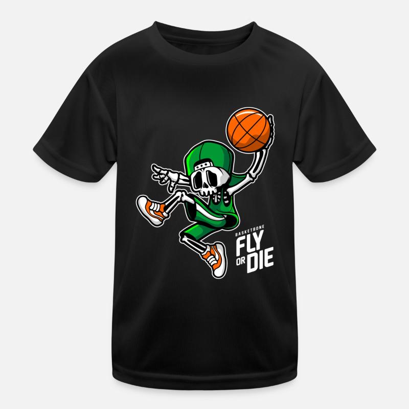 Korbknochen - Kinder Funktions-T-Shirt - Schwarz