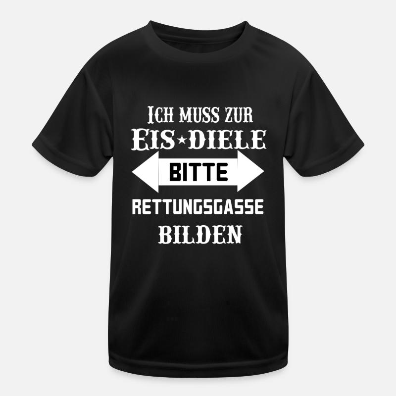 ich muss zur eisdiele - Kinder Funktions-T-Shirt - Schwarz