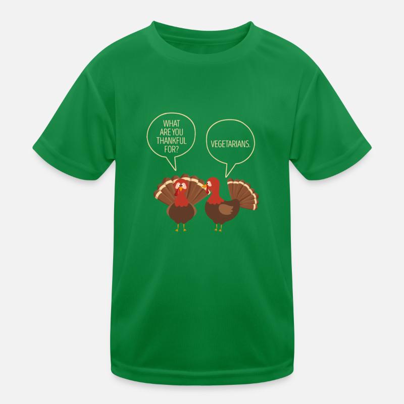 Wofür sind Sie dankbar Vegetarier Truthähne Reden Kinder Funktions-T-Shirt