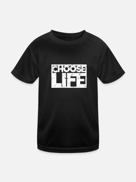 CHOOSE LIFE 80s Retro - Motivation - Kids Functional T-Shirt - black - Front