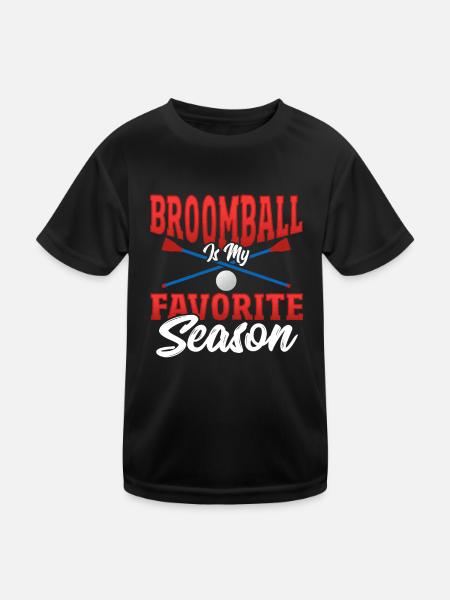 Broomball Is My Favorite Season Broomball Lover - Kids Functional T-Shirt - black - Front