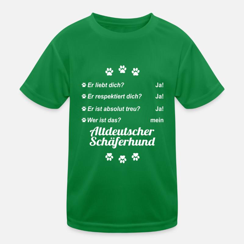 Er liebt Dich. Wer ist das? Mein Schäferhund Kinder Funktions-T-Shirt