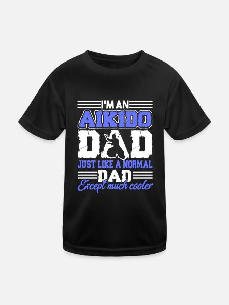Aikido Aikido Dad Is Cooler - Kids Functional T-Shirt - black - Front