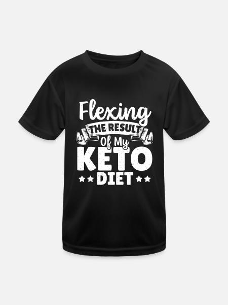 Flexing Das Ergebnis meiner Keto Diät Keto Diät - Kinder Funktions-T-Shirt - Schwarz - Vorne