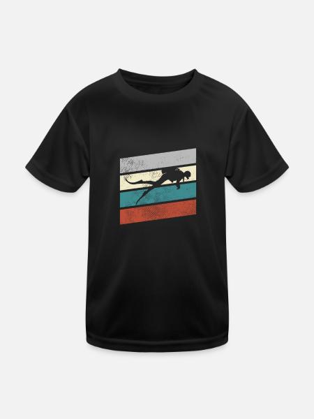 Tauchen Retro - Kinder Funktions-T-Shirt - Schwarz - Vorne