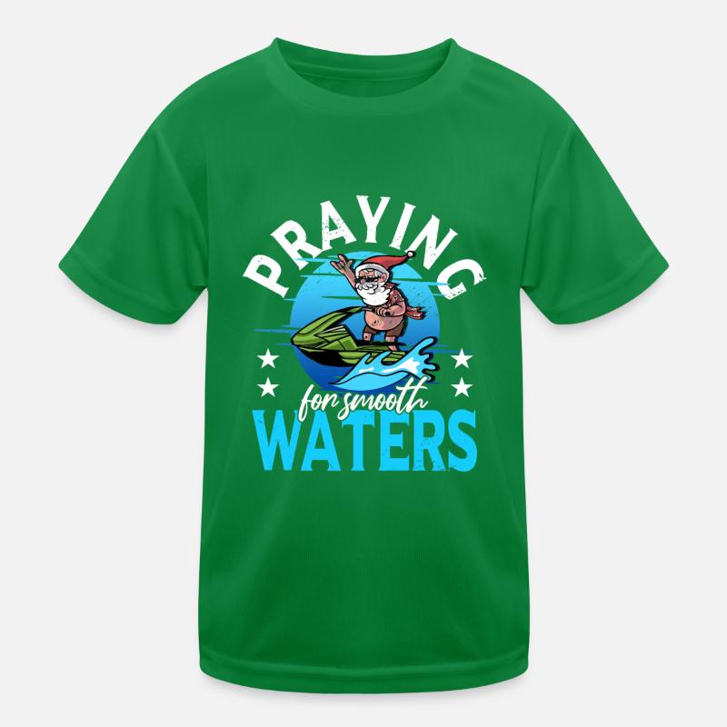 Motorboot Jetboot Jetski Weihnachtsmann Xmas Kinder Funktions-T-Shirt