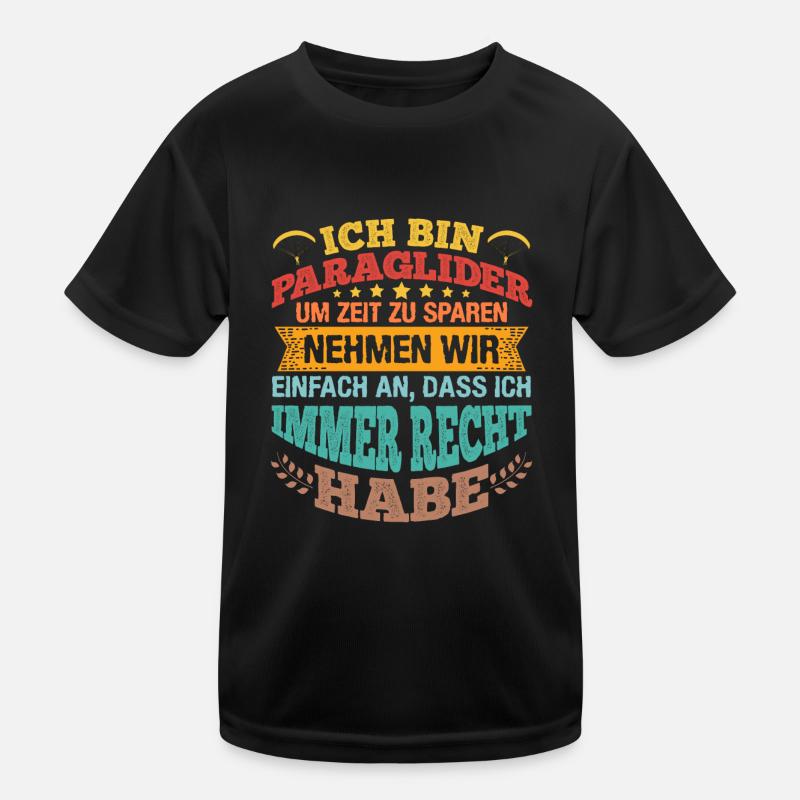 Gleitschirmflieger Ich bin Paraglider Pilot Kinder Funktions-T-Shirt