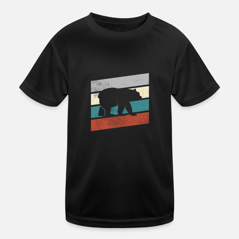 Bär Retro Kinder Funktions-T-Shirt