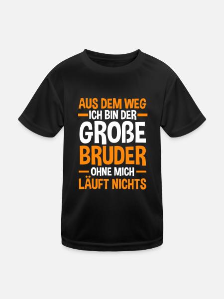 Familienmotiv Bruder - Kinder Funktions-T-Shirt - Schwarz