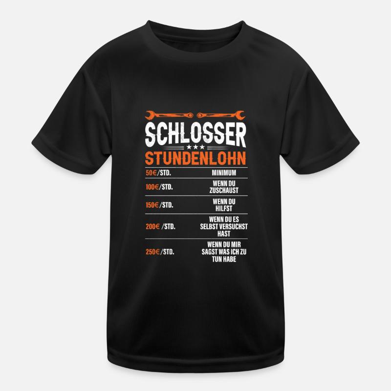Schlosser Stundenlohn Kinder Funktions-T-Shirt