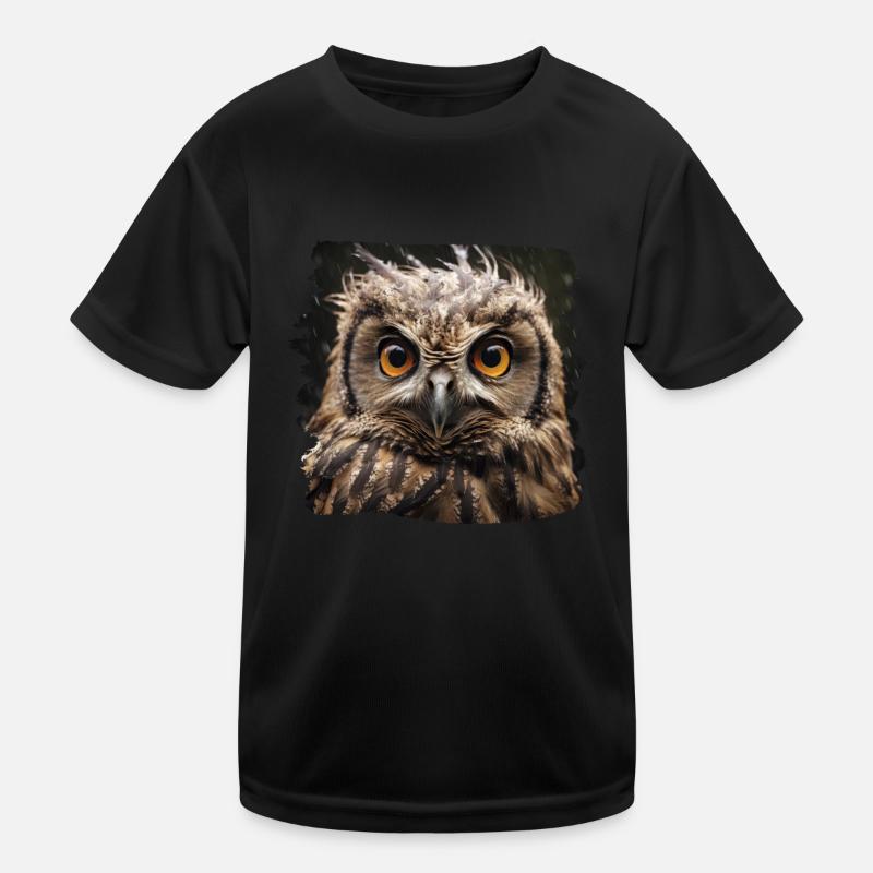 Eulen Kauz Owl Uhu Nachteule Eule Kinder Funktions-T-Shirt