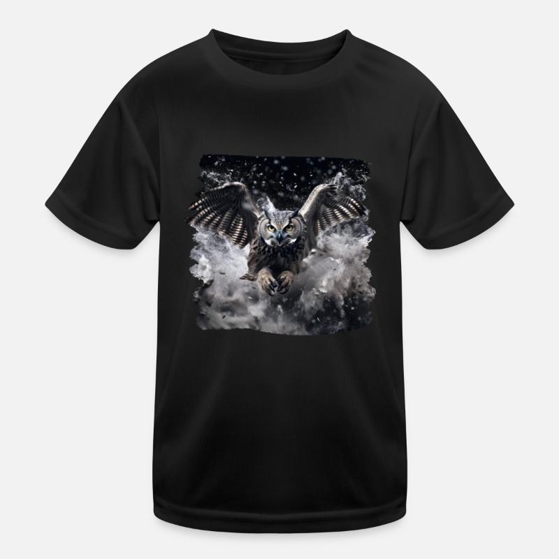 Eulen Kauz Owl Uhu Nachteule Eule Kinder Funktions-T-Shirt