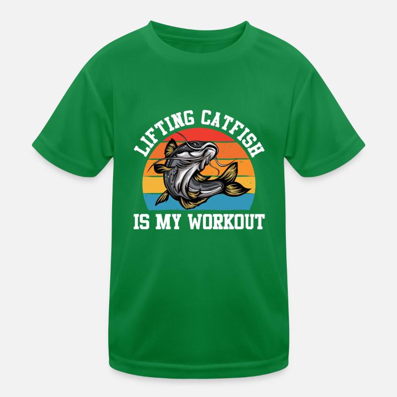 Noodler Lifting Catfish est mon Workout Flathead T-shirt sport Enfant