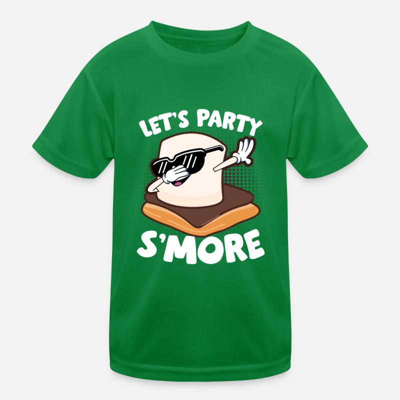 Camping Dabbing Marshmallow Camper Let’s Party Smo T-shirt sport Enfant