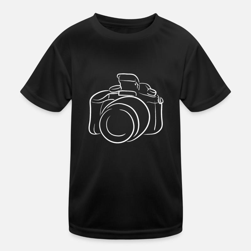Photography Camera SLR Silhouette Kids Functional T-Shirt