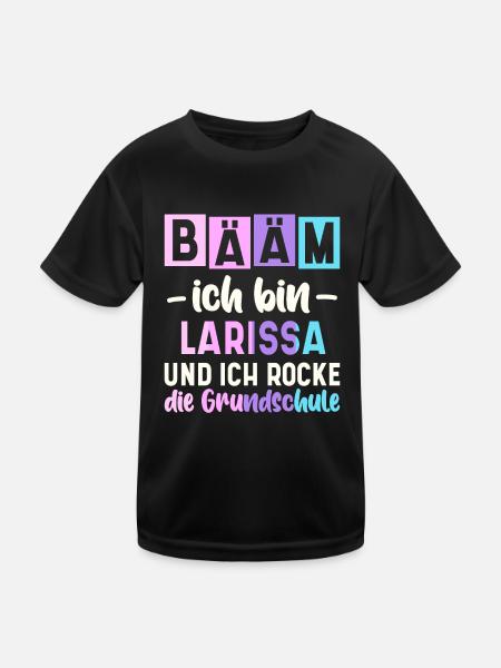 Name Larissa Geschenk Grundschule - Kinder Funktions-T-Shirt - Schwarz - Vorne