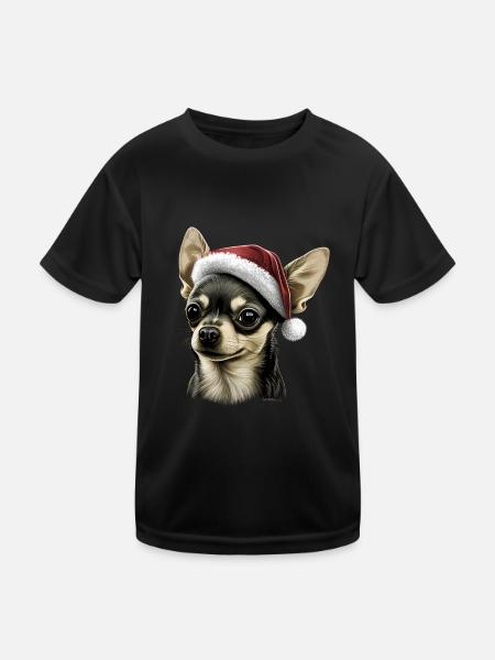 Chihuahua | Weihnachten | Weihnachtsbaum | - Kinder Funktions-T-Shirt - Schwarz