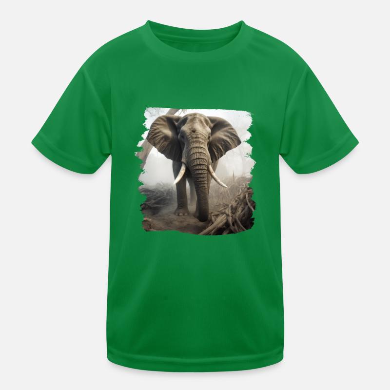 Elefanten realistic Elefant Kinder Funktions-T-Shirt