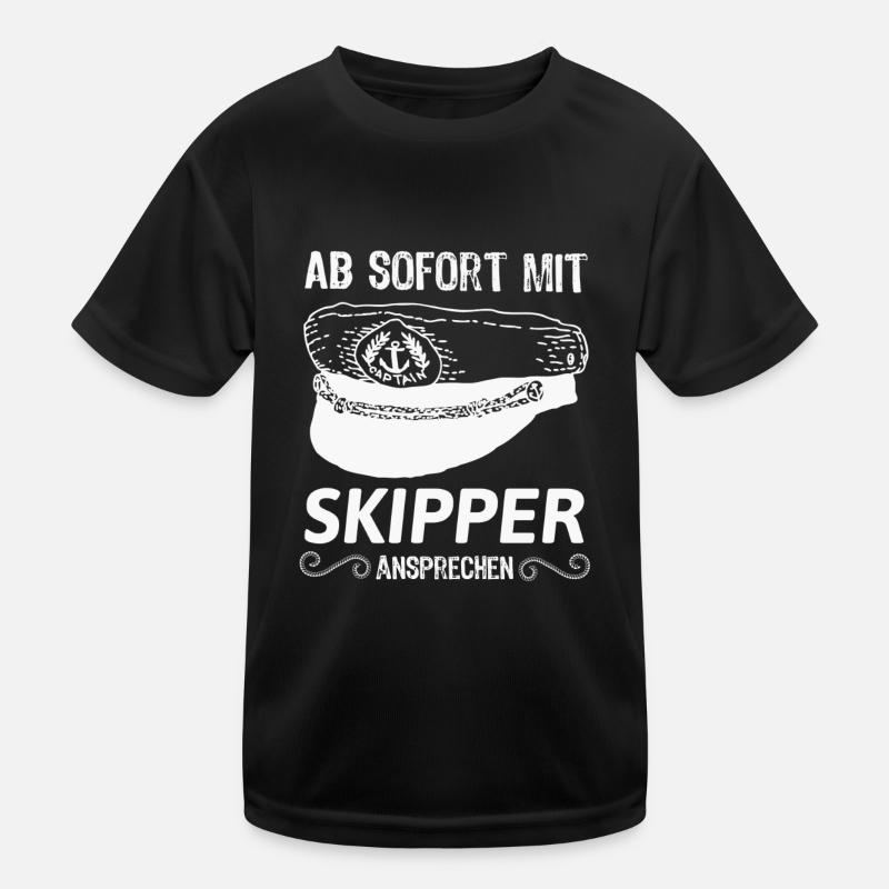 Skipper - Kinder Funktions-T-Shirt - Schwarz