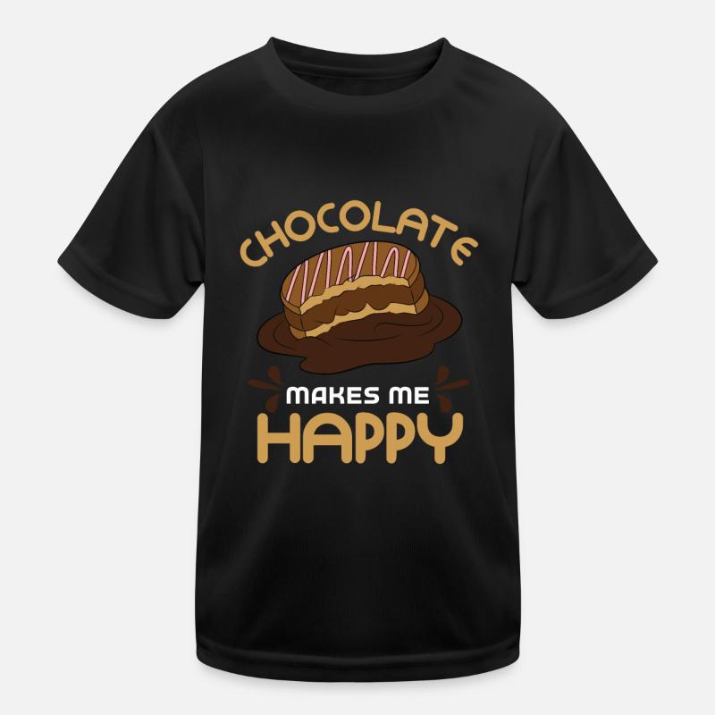Chocolate makes me happy Kids Functional T-Shirt