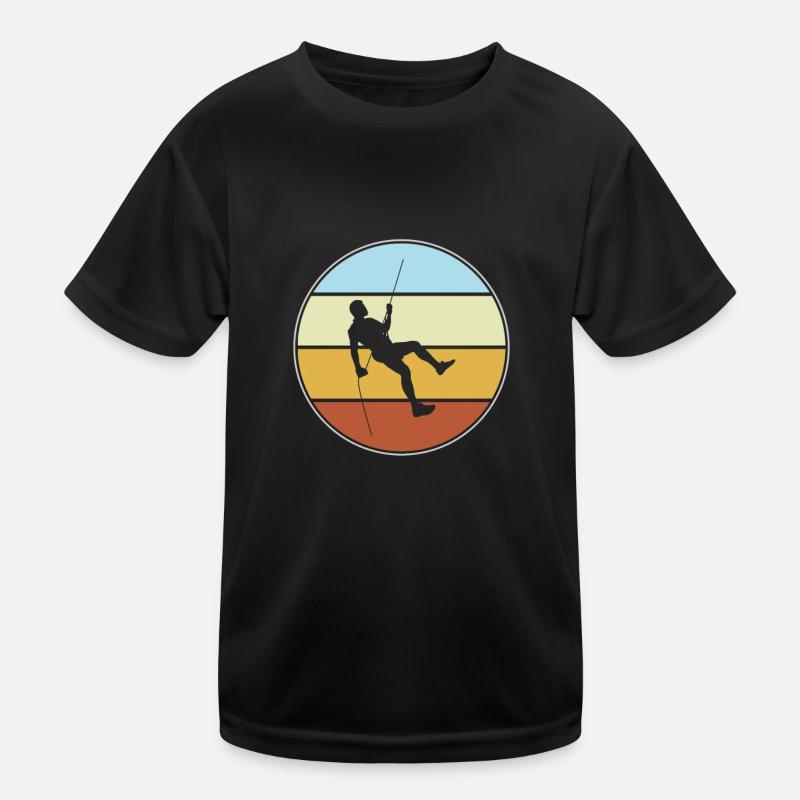 Klettern Retro Kinder Funktions-T-Shirt