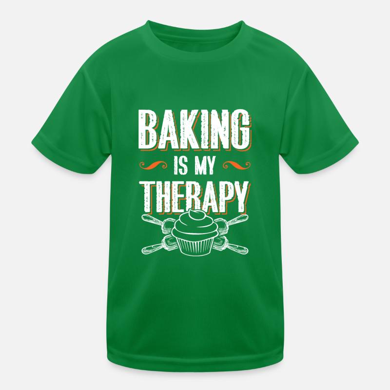 Baking is my Therapy Kinder Funktions-T-Shirt