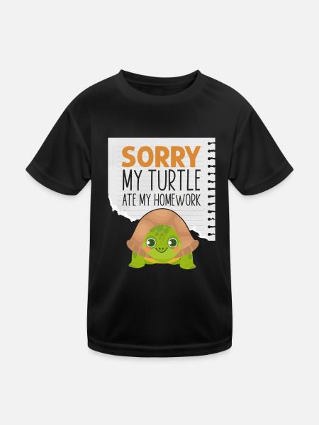 Sea Turtle Tortoise Sorry My - Kids Functional T-Shirt - black - Front