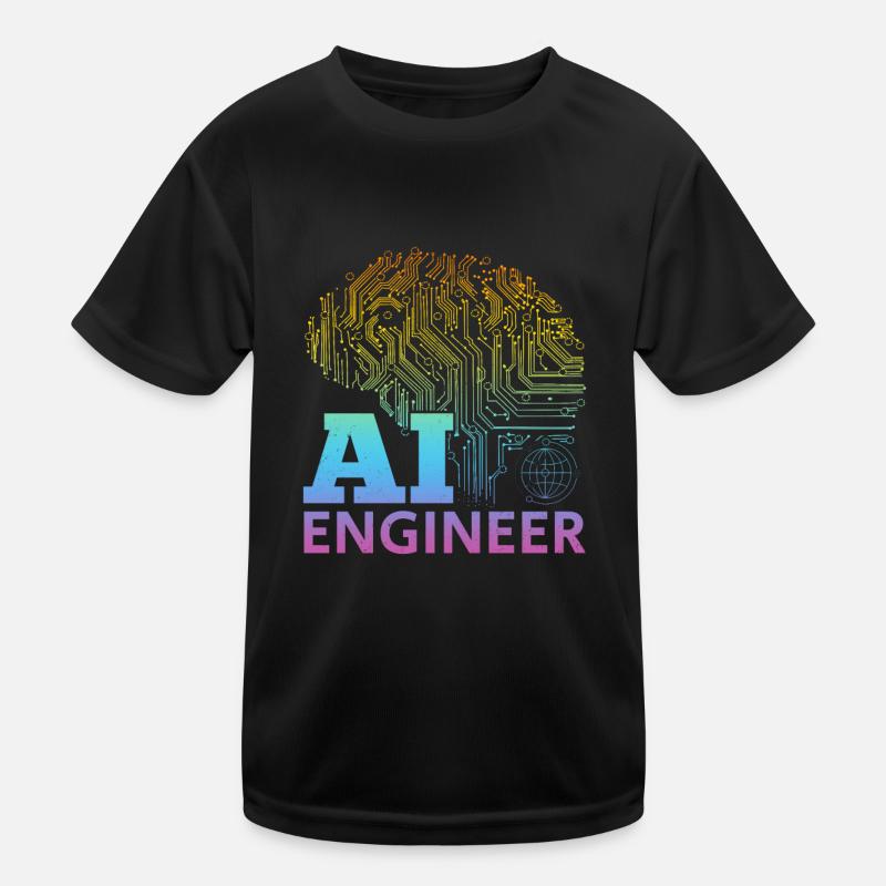 AI Engineer - Ai Artificial Intelligence Machine L - Kinder Funktions-T-Shirt - Schwarz