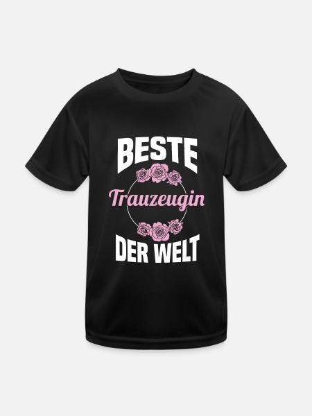 Hochzeit Junggesellenabschied Trauzeugin - Kinder Funktions-T-Shirt - Schwarz - Vorne