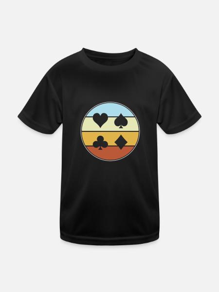 Poker Rétro - T-shirt sport Enfant - noir - Devant