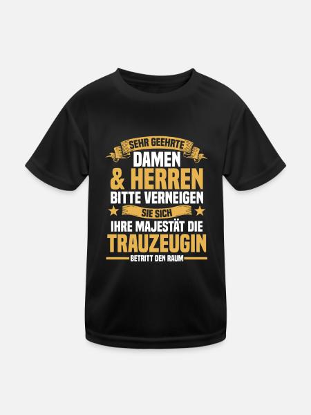Hochzeit Junggesellenabschied Trauzeugin - Kinder Funktions-T-Shirt - Schwarz - Vorne