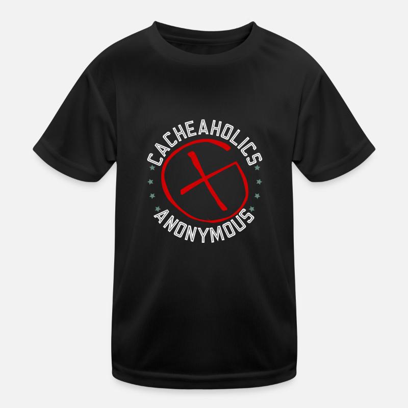 Cacheaholics Anonymous - Geocaching Geocacher - Kinder Funktions-T-Shirt - Schwarz