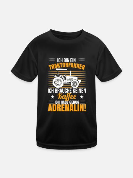 Ich bin Traktorfahrer - Kinder Funktions-T-Shirt - Schwarz - Vorne