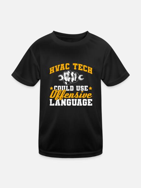 Hlk Techniker Design Für Einen Hlk Lüftungstechnik - Kinder Funktions-T-Shirt - Schwarz - Vorne