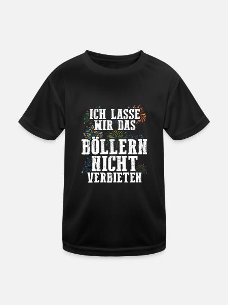 Ich lasse mir das Böllern nicht verbieten - Kinder Funktions-T-Shirt - Schwarz - Vorne